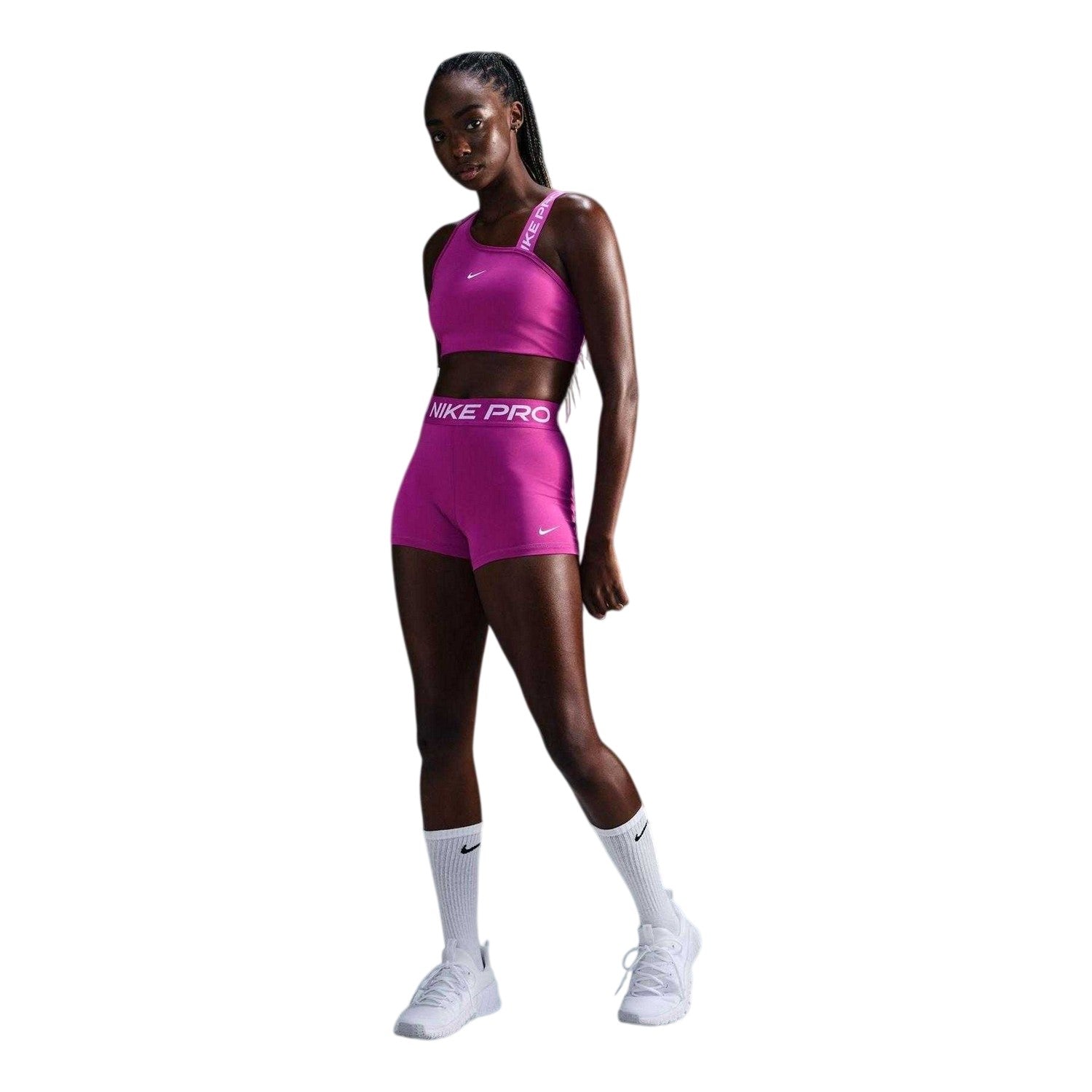 Fuchsia Pink - Lifestyle - Nike Womens-Ladies Swoosh Sports Bra