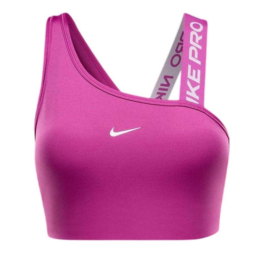 Fuchsia Pink - Front - Nike Womens-Ladies Swoosh Sports Bra