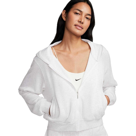 Birch Heather - Front - Nike Womens-Ladies Chill Plain Full Zip Hoodie