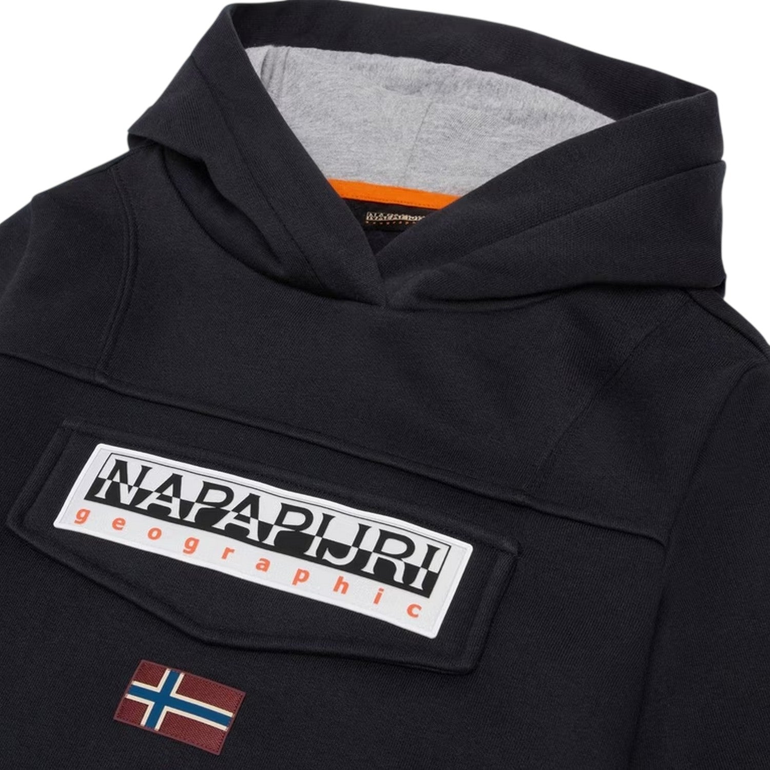 Black - Side - Napapijri Childrens-Kids Burgee Regular Hoodie