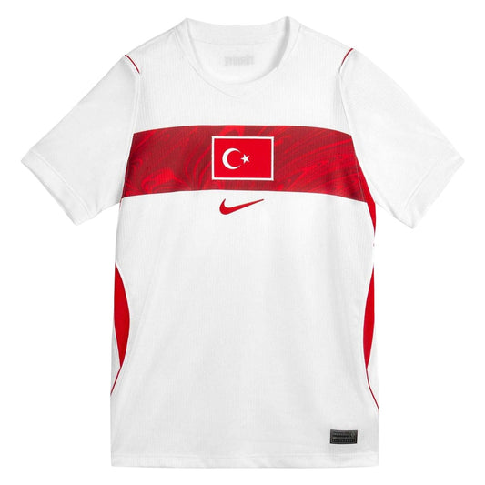 White-Red - Front - Nike Childrens-Kids Turkey 2026 Football Shirt