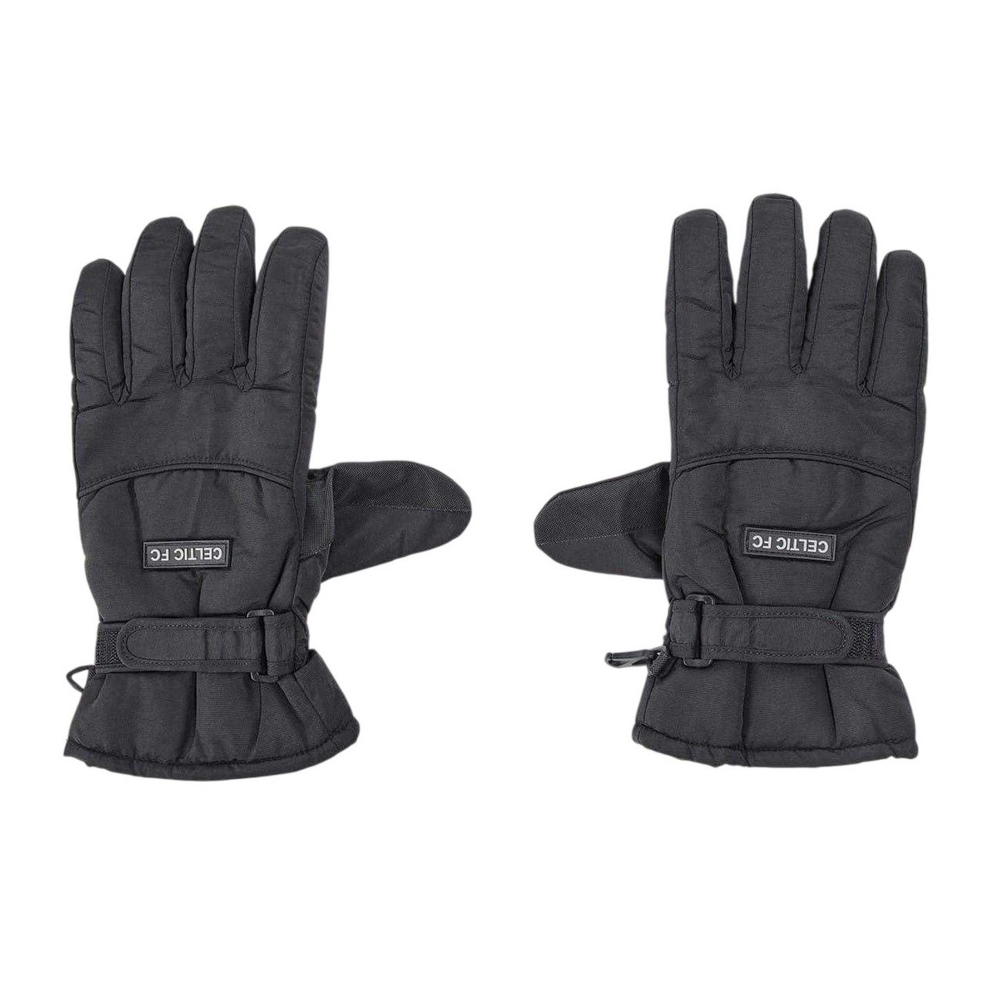Green - Front - Celtic FC Mens Polyester Logo Winter Gloves