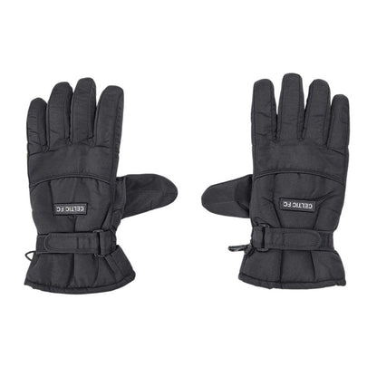 Green - Front - Celtic FC Mens Polyester Logo Winter Gloves