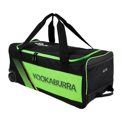 Black-Green - Front - Kookaburra Cricket Wheeled Duffel Bag