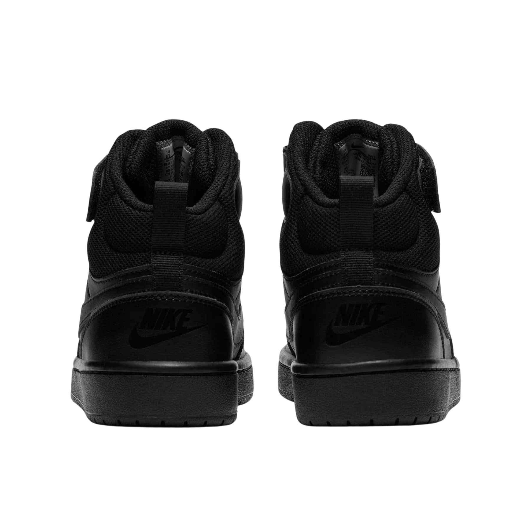 Triple Black - Back - Nike Boys Court Borough High-top Flat High Top Trainers