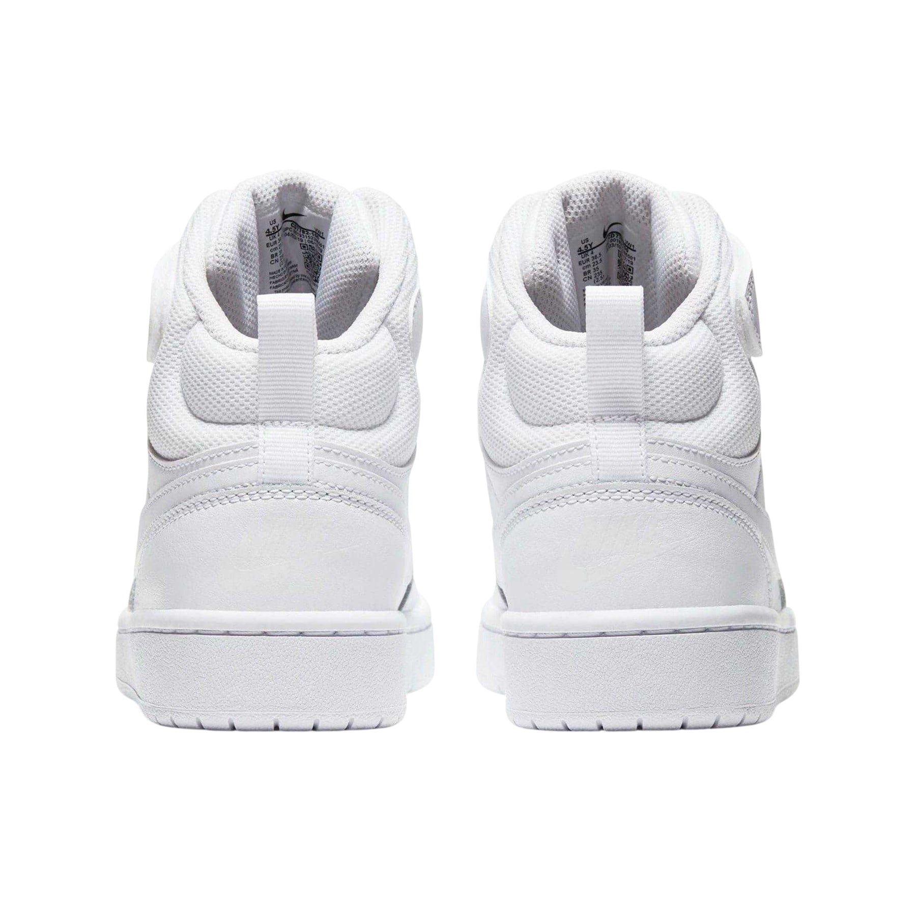White - Side - Nike Boys Court Borough High-top Flat High Top Trainers