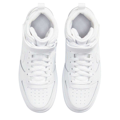 White - Pack Shot - Nike Boys Court Borough High-top Flat High Top Trainers