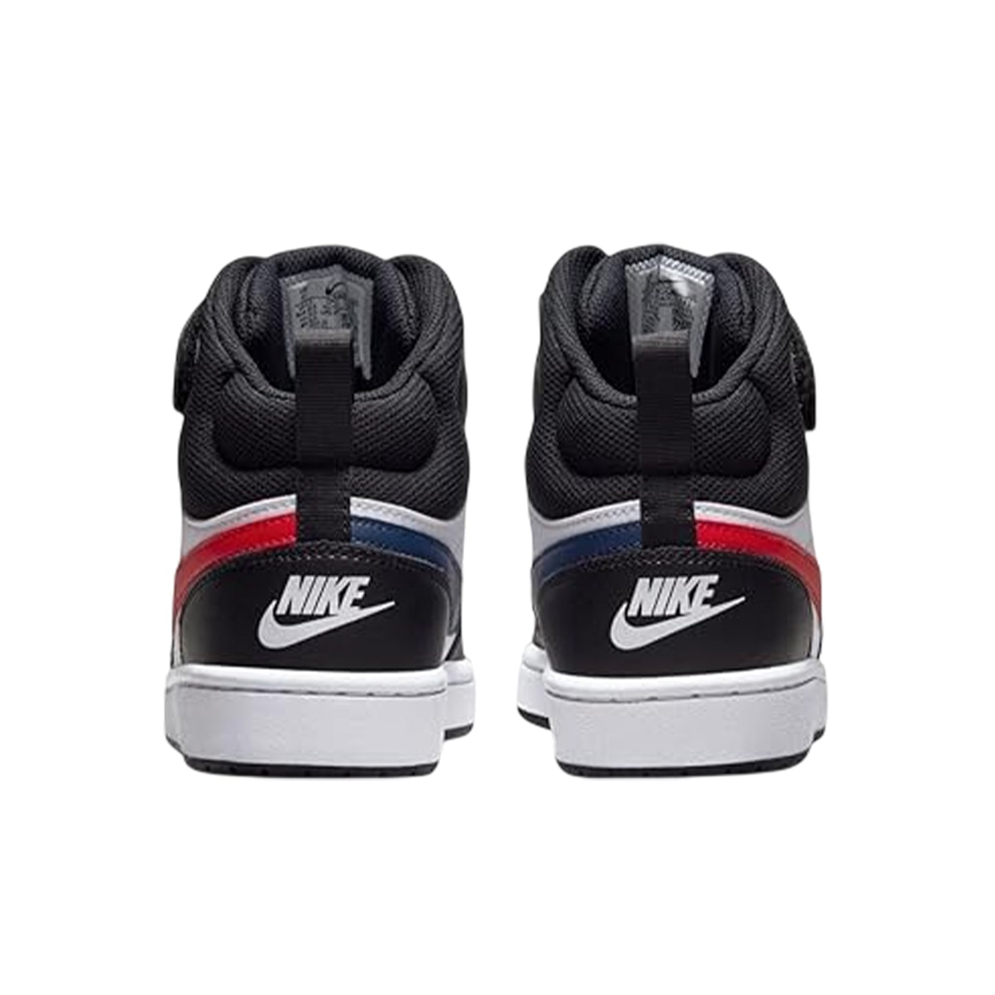 Black-Red-White - Back - Nike Boys Court Borough High-top Flat High Top Trainers