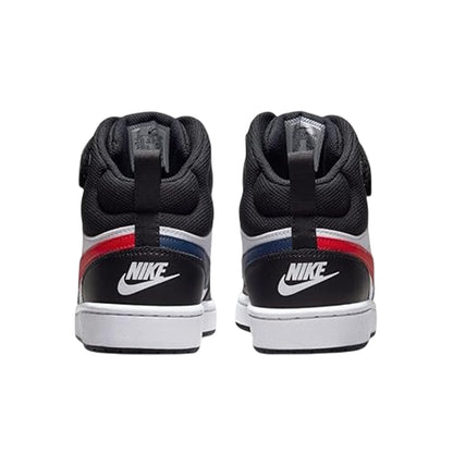 Black-Red-White - Back - Nike Boys Court Borough High-top Flat High Top Trainers