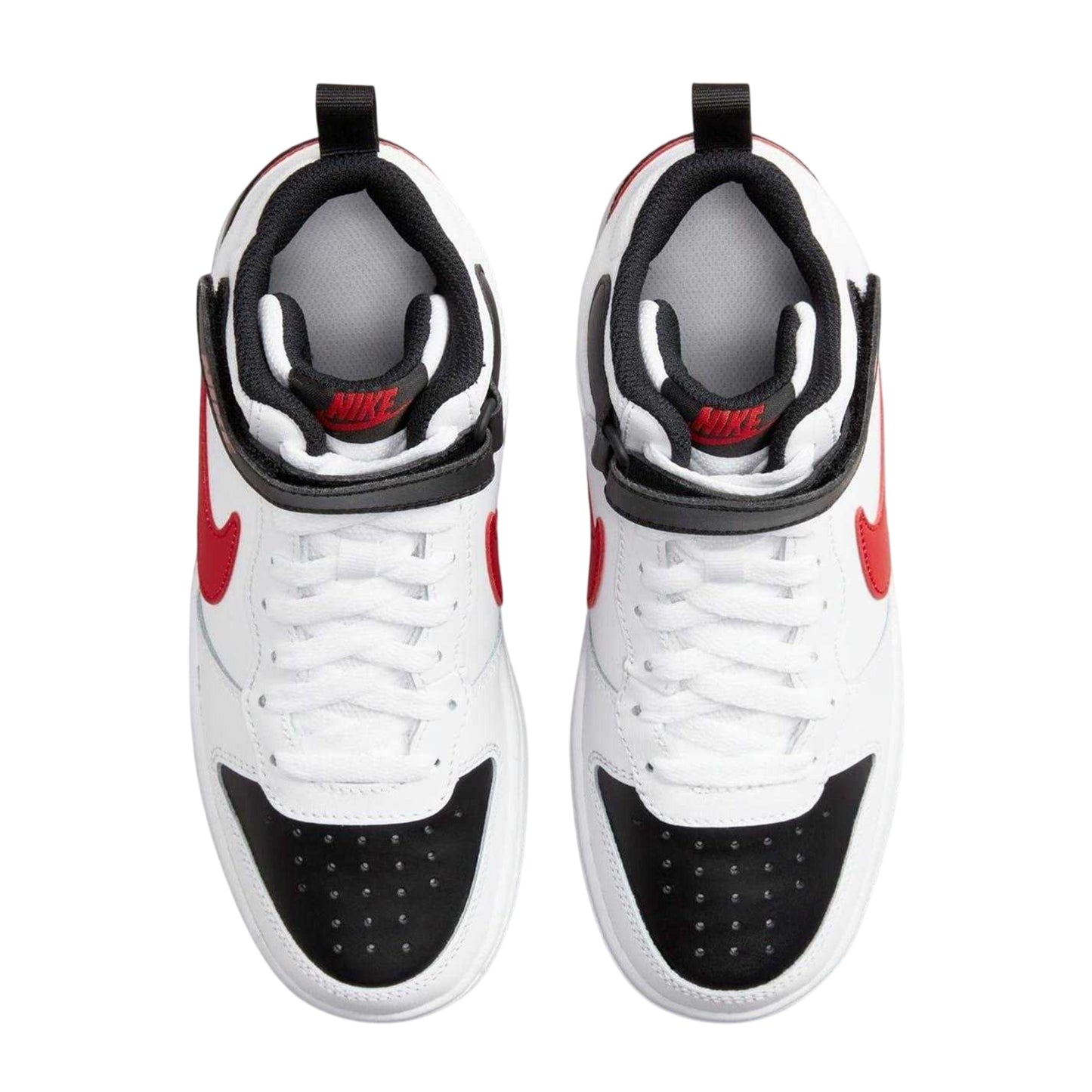 White-Black-Red - Lifestyle - Nike Boys Court Borough High-top Flat High Top Trainers