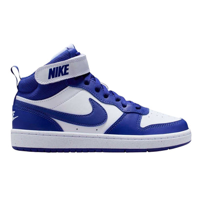 White-Blue - Front - Nike Boys Court Borough High-top Flat High Top Trainers