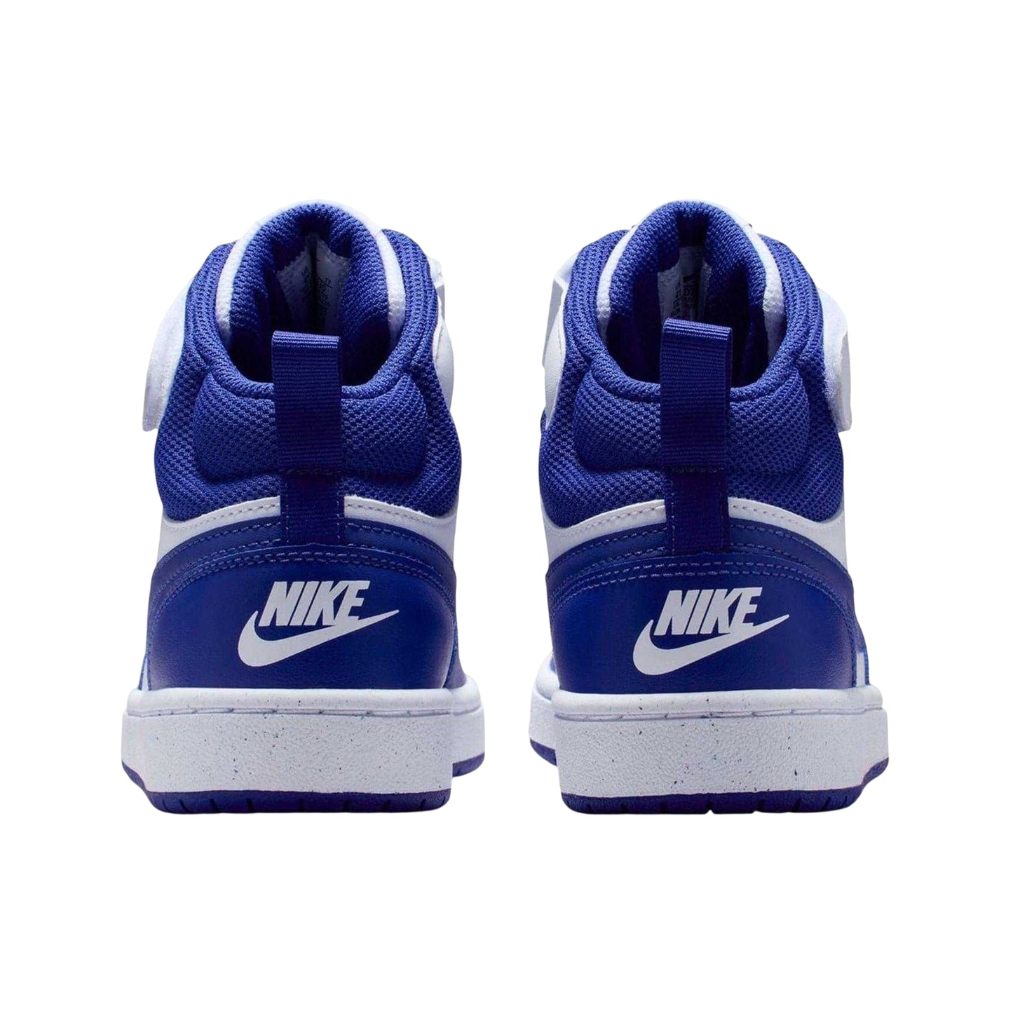 White-Blue - Back - Nike Boys Court Borough High-top Flat High Top Trainers