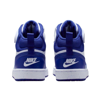White-Blue - Back - Nike Boys Court Borough High-top Flat High Top Trainers