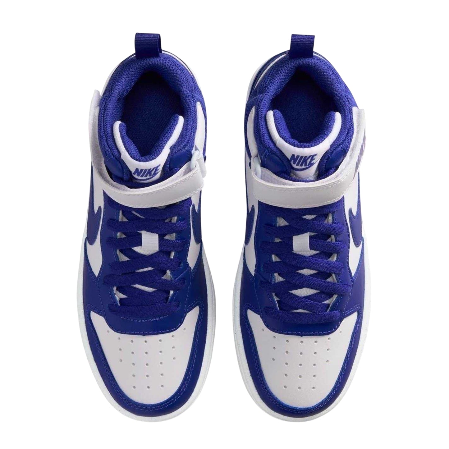 White-Blue - Lifestyle - Nike Boys Court Borough High-top Flat High Top Trainers
