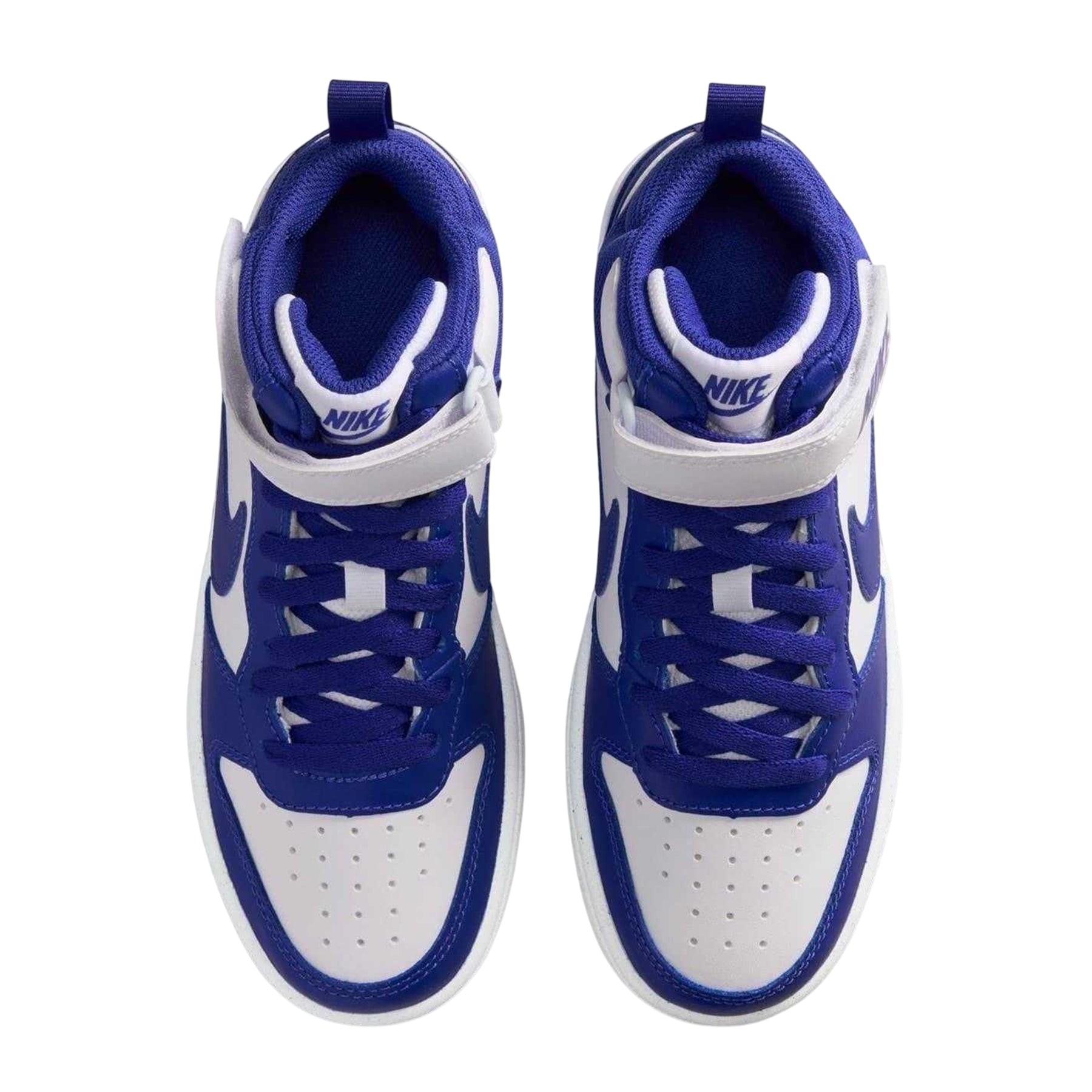 White-Blue - Lifestyle - Nike Boys Court Borough High-top Flat High Top Trainers