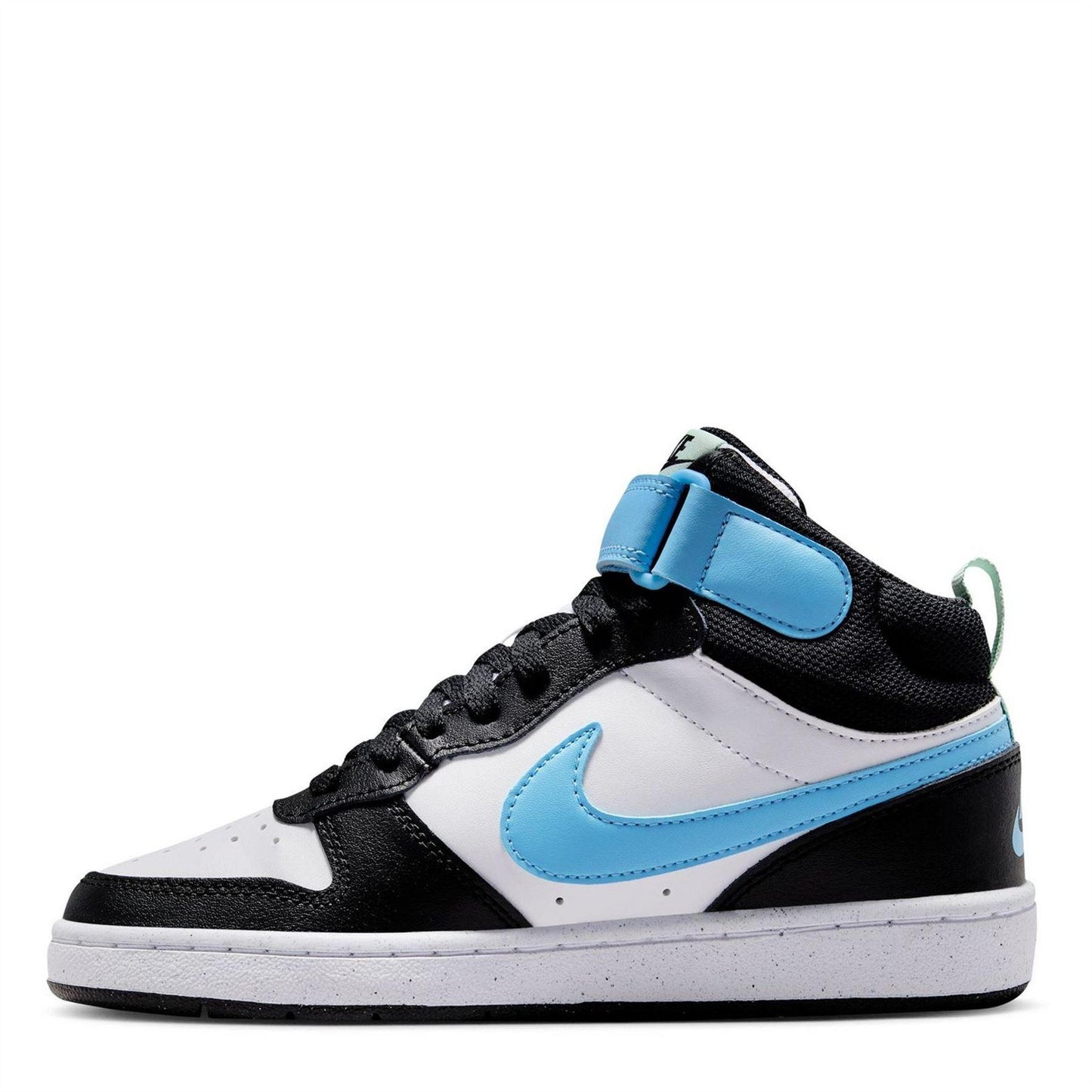 White-Blue-Black - Back - Nike Boys Court Borough High-top Flat High Top Trainers