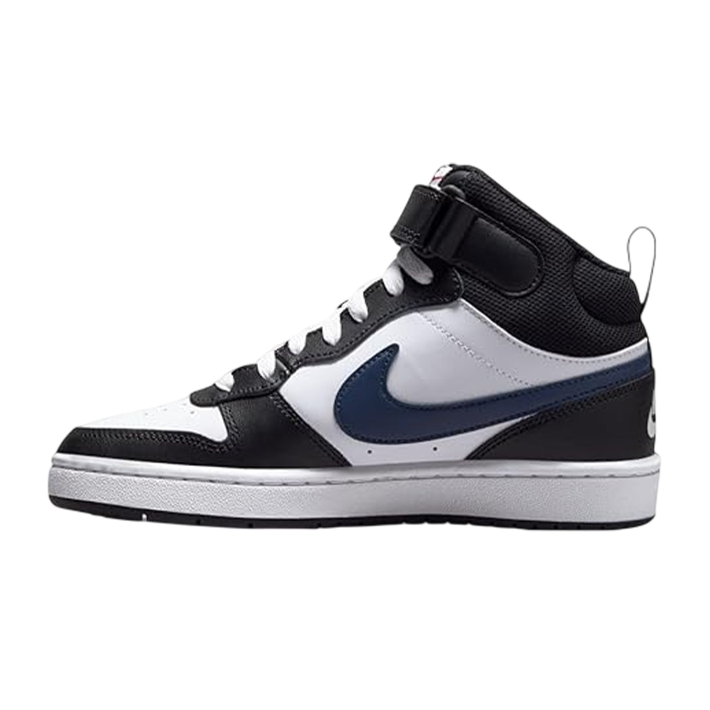 Black-Red-White - Side - Nike Boys Court Borough High-top Flat High Top Trainers