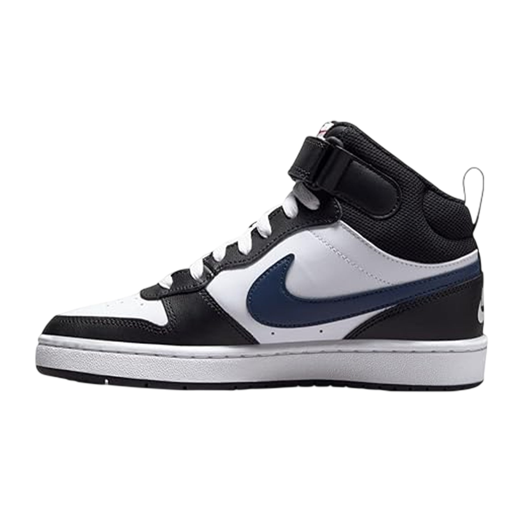 Black-Red-White - Side - Nike Boys Court Borough High-top Flat High Top Trainers