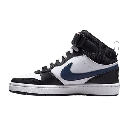 Black-Red-White - Side - Nike Boys Court Borough High-top Flat High Top Trainers