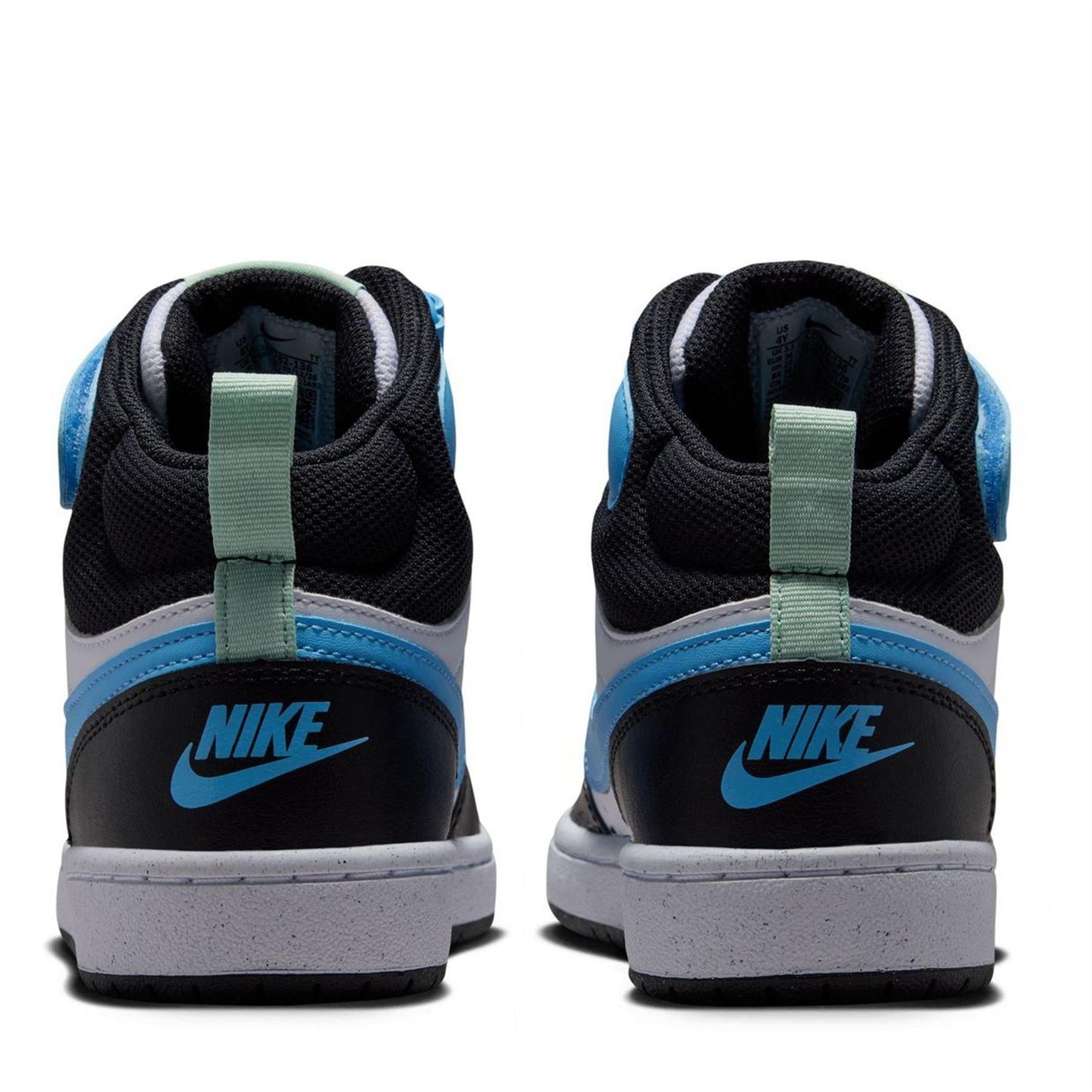 White-Blue-Black - Lifestyle - Nike Boys Court Borough High-top Flat High Top Trainers