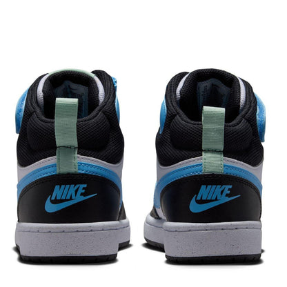 White-Blue-Black - Lifestyle - Nike Boys Court Borough High-top Flat High Top Trainers