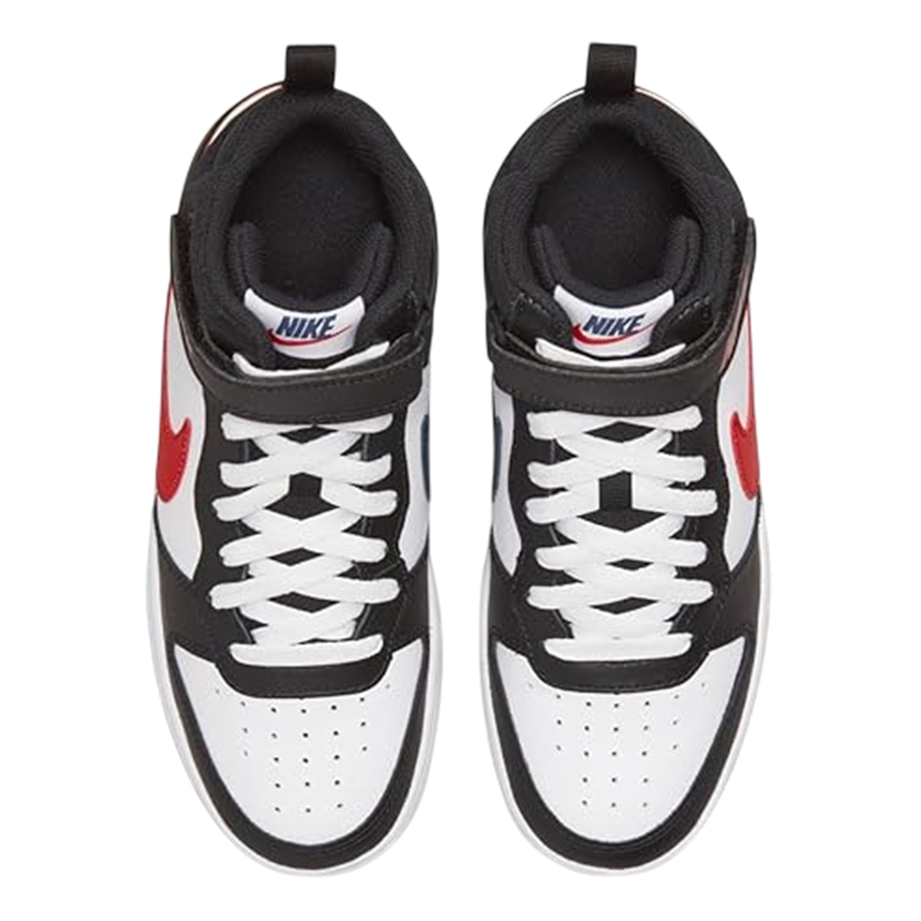 Black-Red-White - Lifestyle - Nike Boys Court Borough High-top Flat High Top Trainers