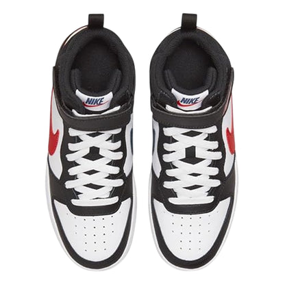 Black-Red-White - Lifestyle - Nike Boys Court Borough High-top Flat High Top Trainers