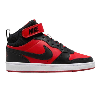 Red-Black - Front - Nike Boys Court Borough High-top Flat High Top Trainers