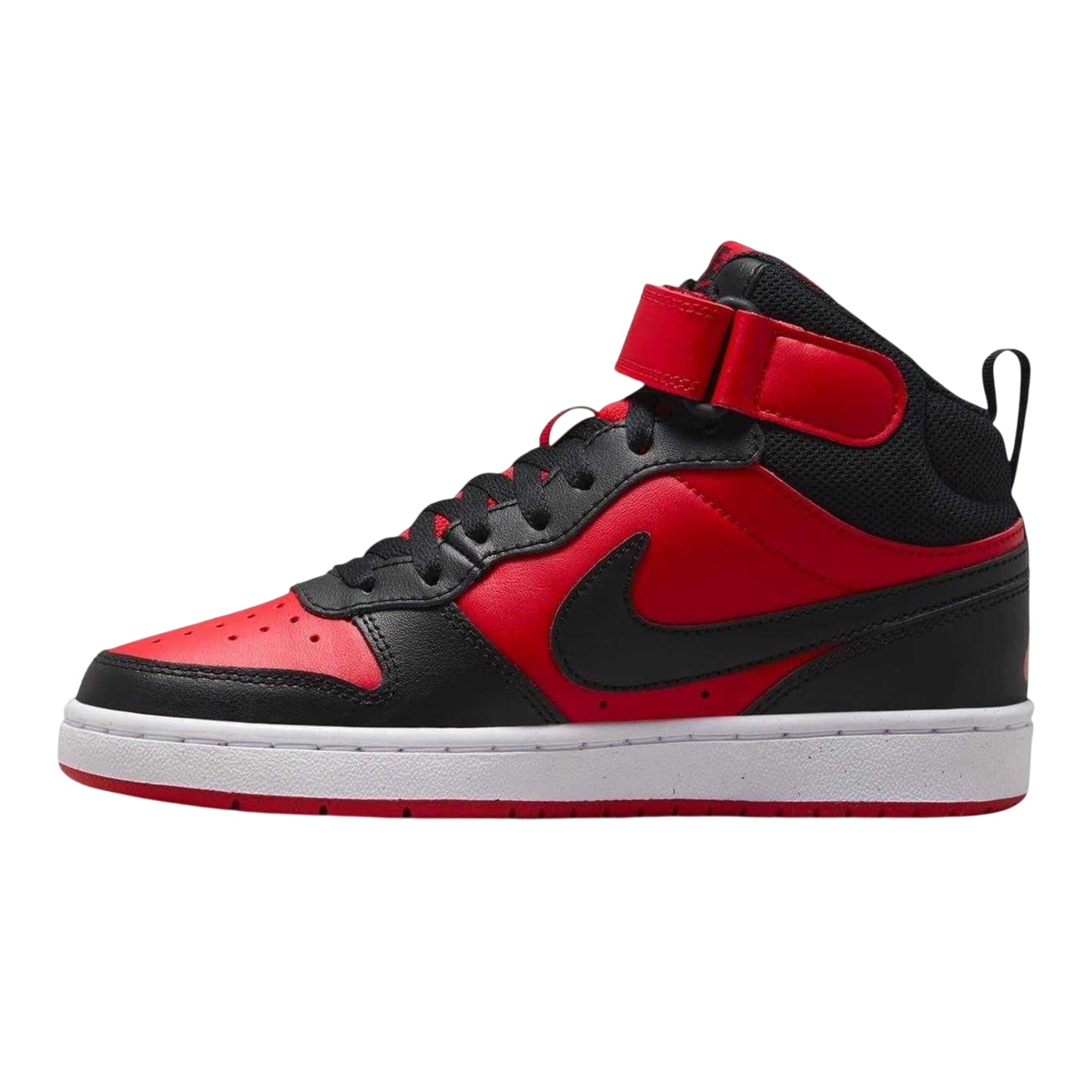 Red-Black - Side - Nike Boys Court Borough High-top Flat High Top Trainers
