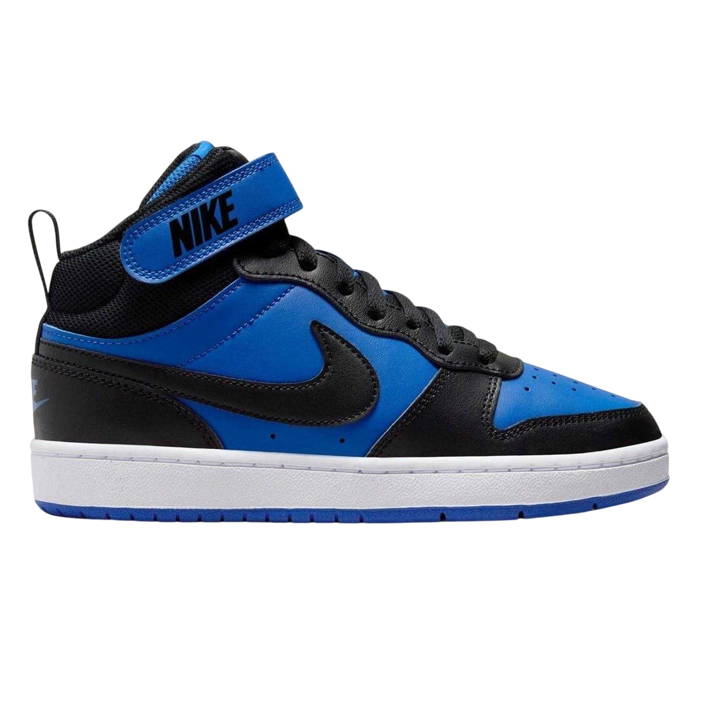 Royal Blue-Black - Front - Nike Boys Court Borough High-top Flat High Top Trainers