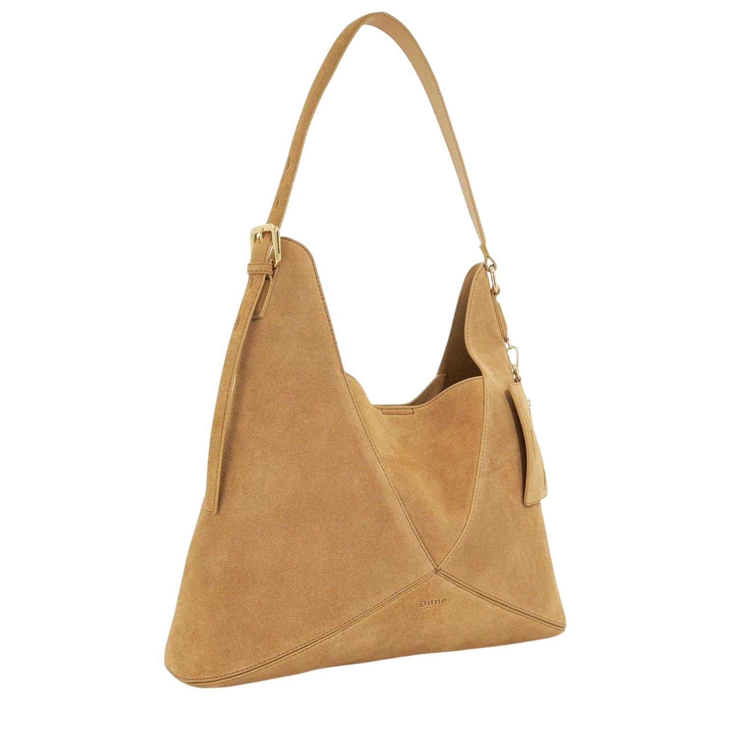 Tan - Back - Dune London Suede Shoulder Bag