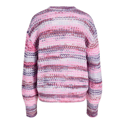 Purple Rose - Back - JJXX Womens-Ladies Space Dye Textured Knit Pullover