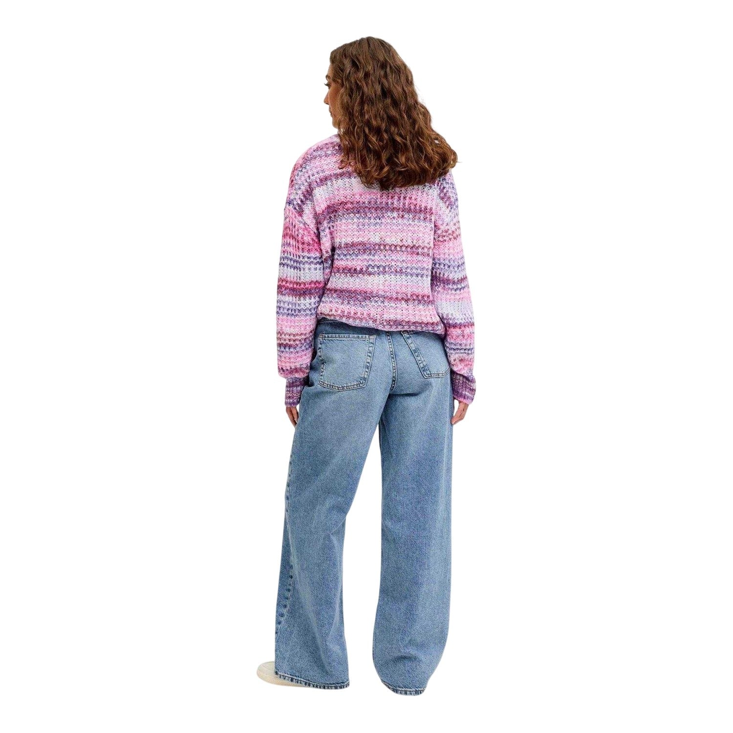 Purple Rose - Pack Shot - JJXX Womens-Ladies Space Dye Textured Knit Pullover