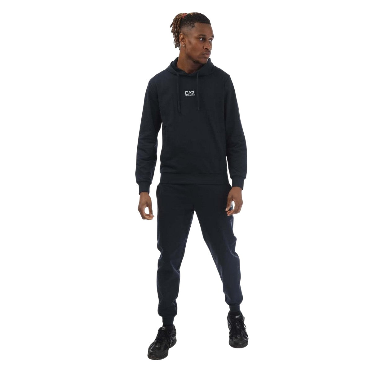 Navy - Front - Emporio Armani Mens Core Identity Cotton Tracksuit