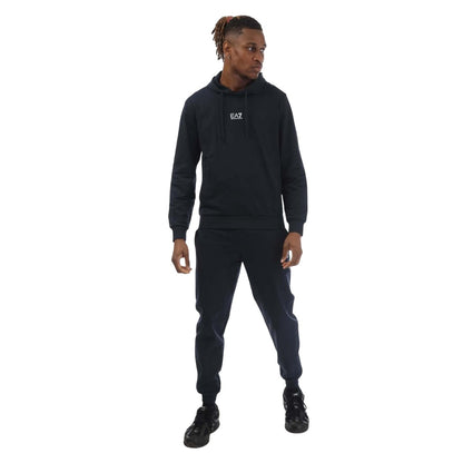 Navy - Front - Emporio Armani Mens Core Identity Cotton Tracksuit