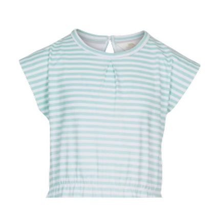 Green - Side - Trespass Girls Striped Short-Sleeved Dress