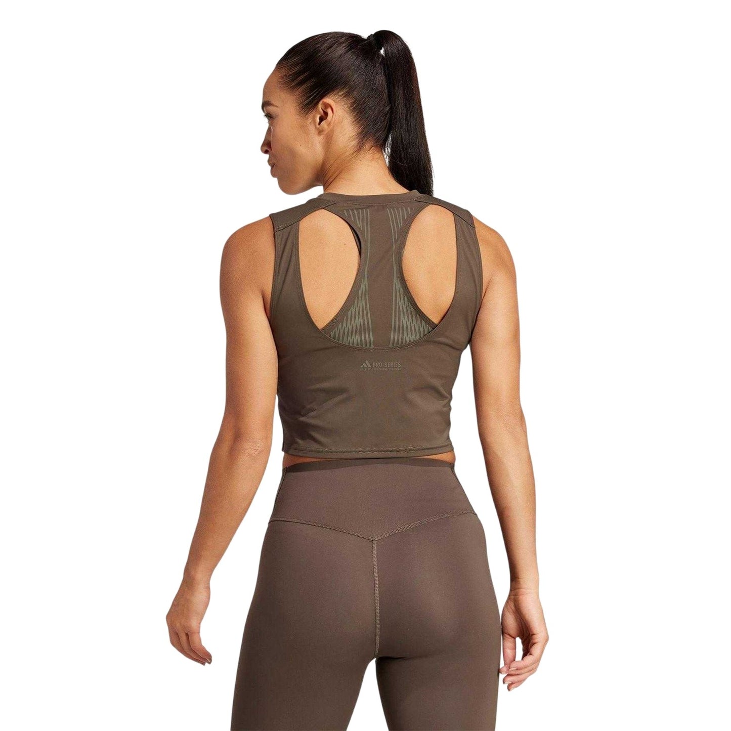 Shadow - Lifestyle - Adidas Womens-Ladies Pro Striped Cropped Tank Top