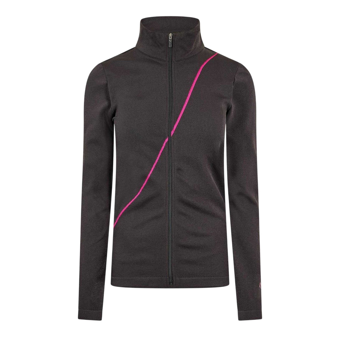 Purple-Black - Front - Puma Womens-Ladies Textured Seamless Jacket