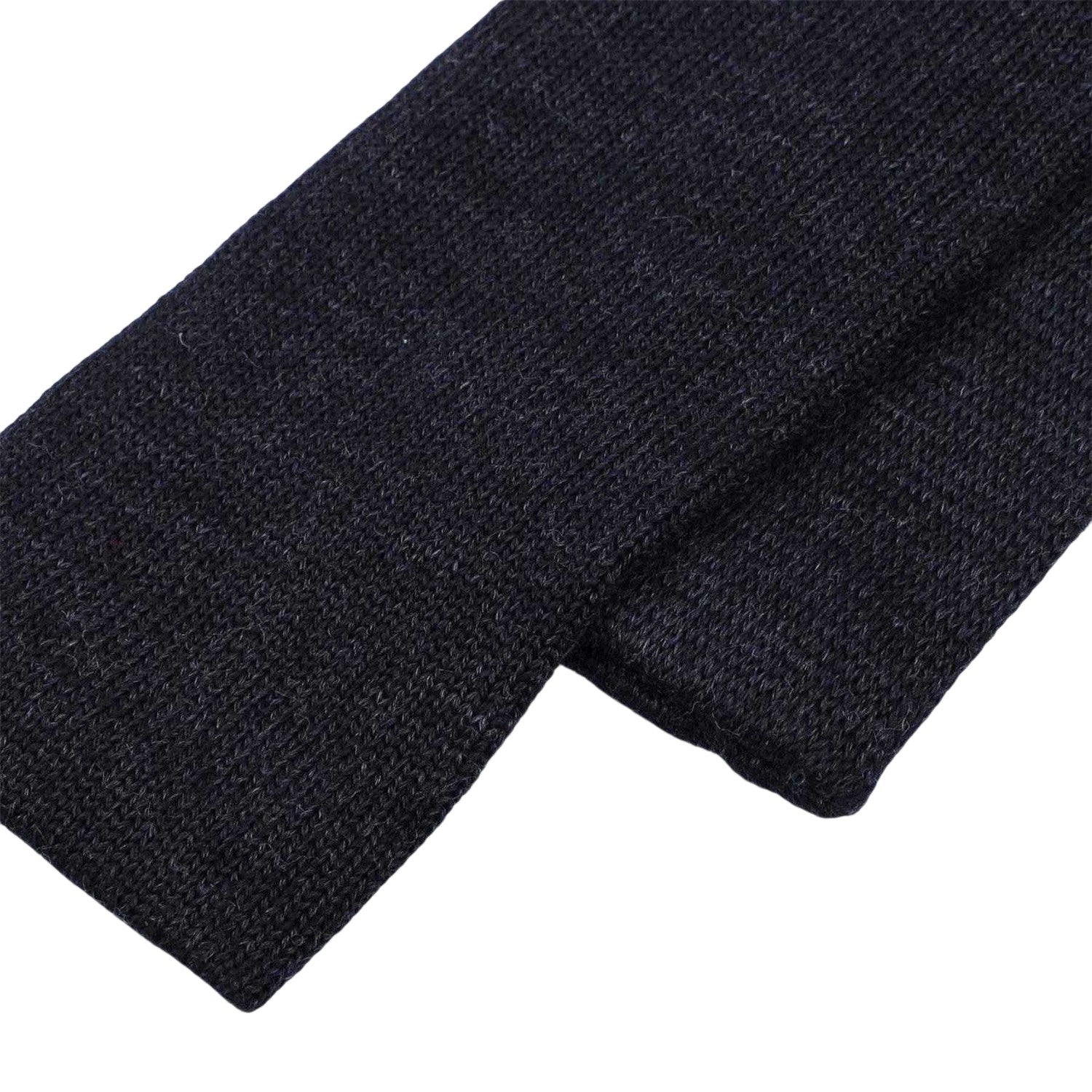 Grey - Back - Boss Knitted Wool Skinny Tie