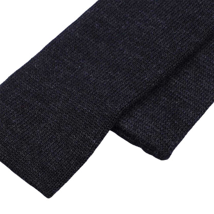 Grey - Back - Boss Knitted Wool Skinny Tie