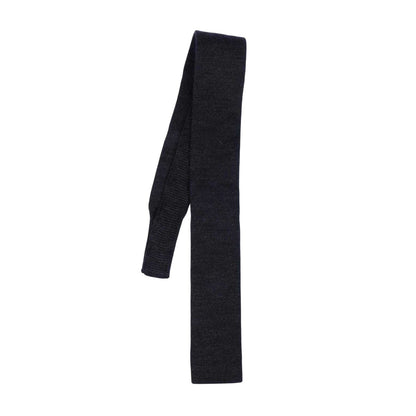 Grey - Front - Boss Knitted Wool Skinny Tie