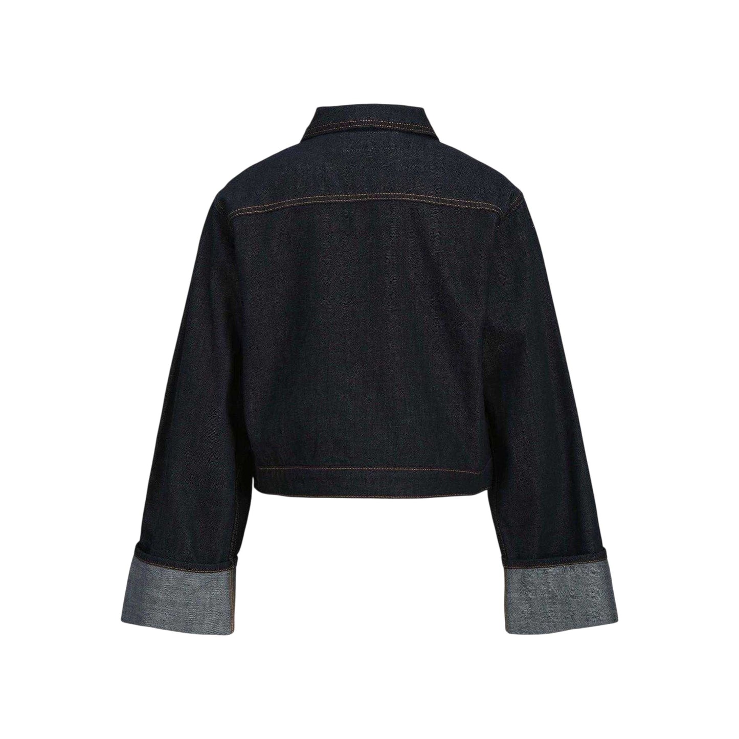 Dark Blue - Back - JJXX Womens-Ladies Fold Up Denim Jacket