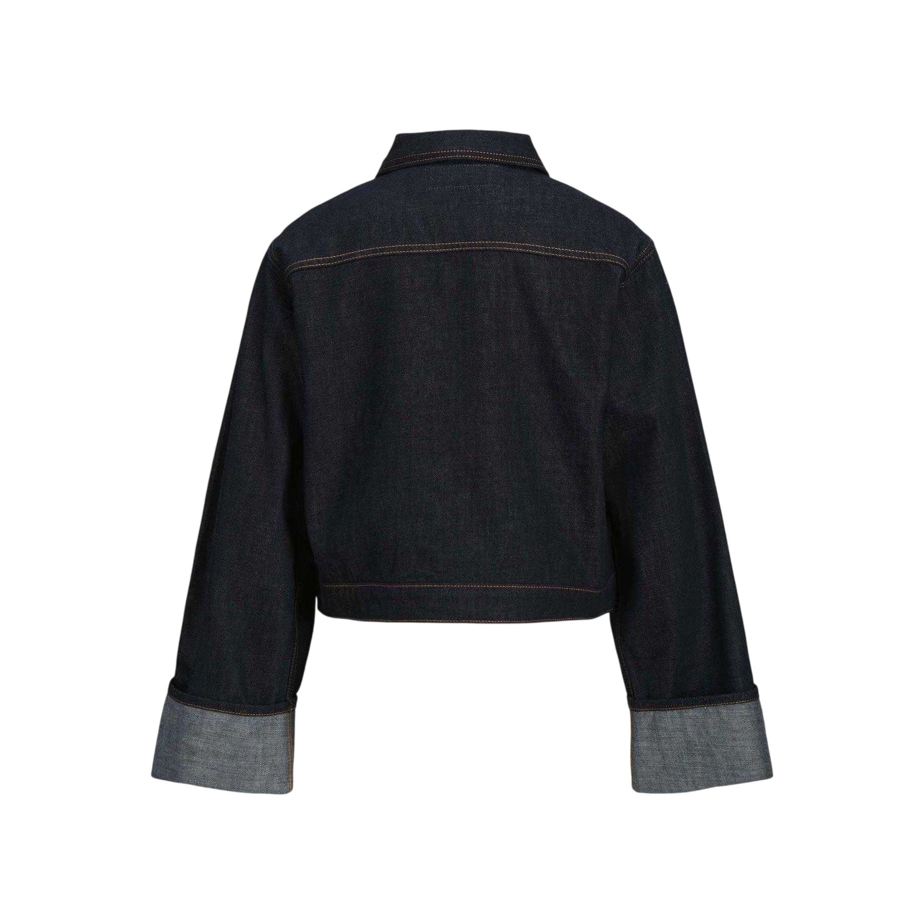 Dark Blue - Back - JJXX Womens-Ladies Fold Up Denim Jacket