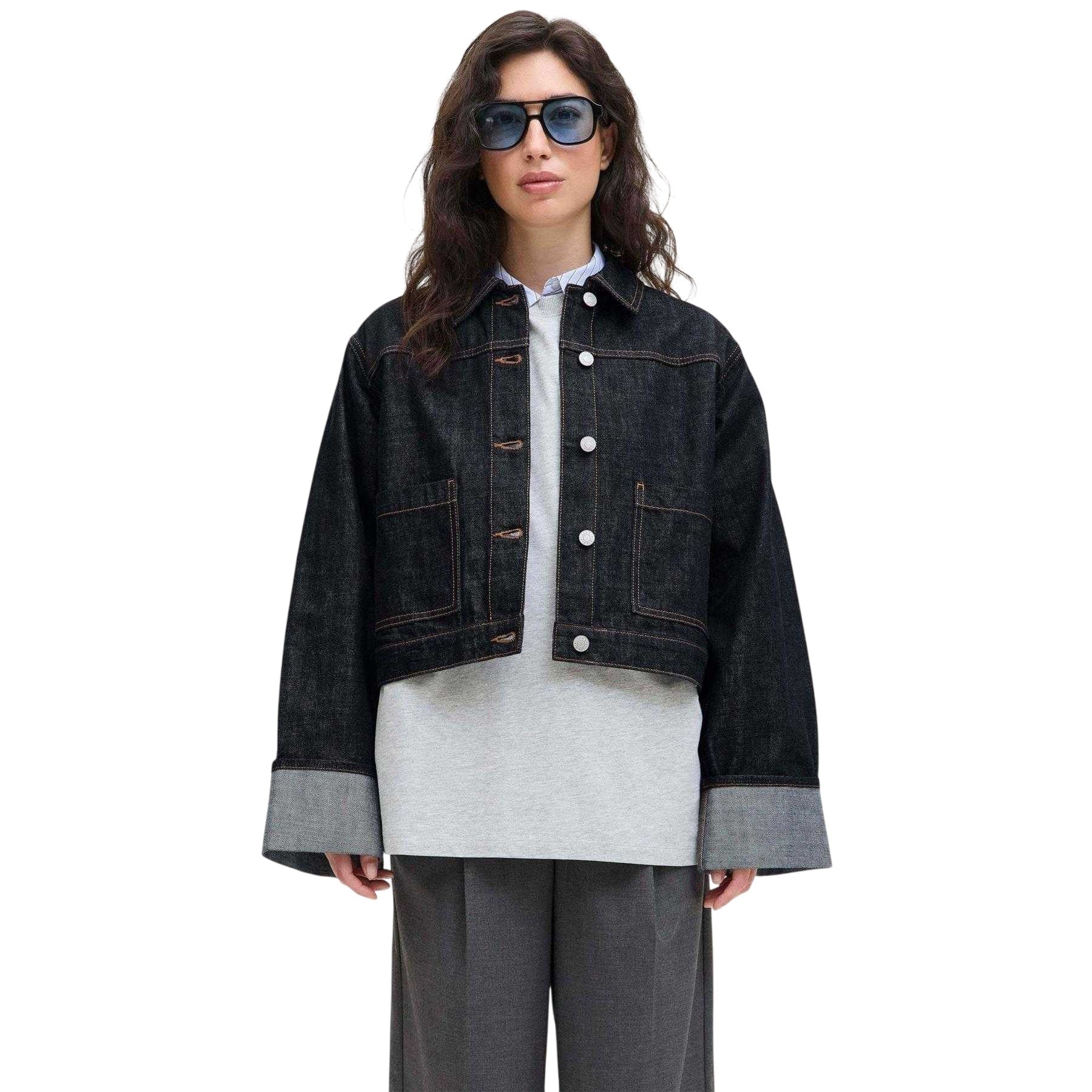 Dark Blue - Lifestyle - JJXX Womens-Ladies Fold Up Denim Jacket