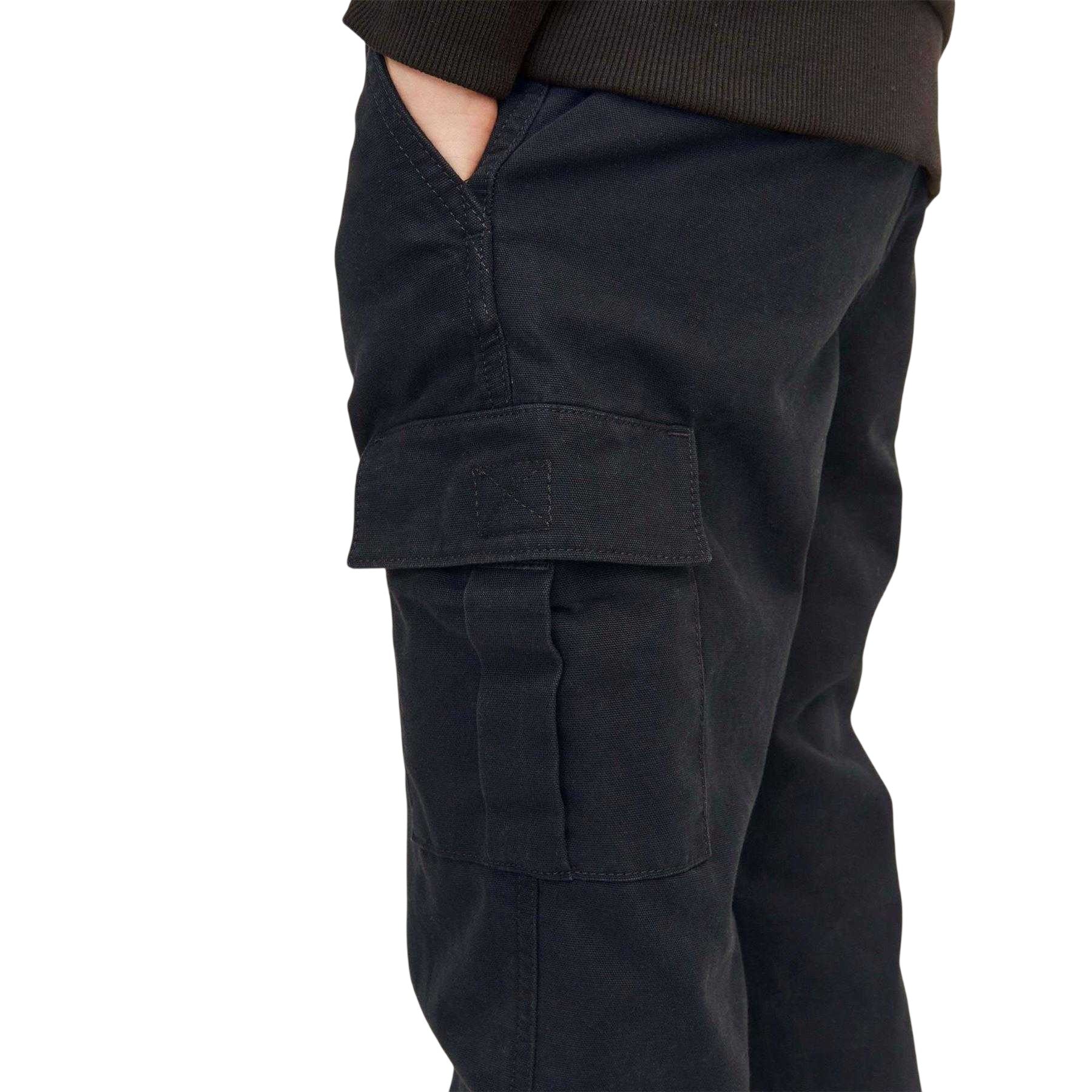 Black - Pack Shot - Jack And Jones Boys Kane Barkley Cargo Trousers