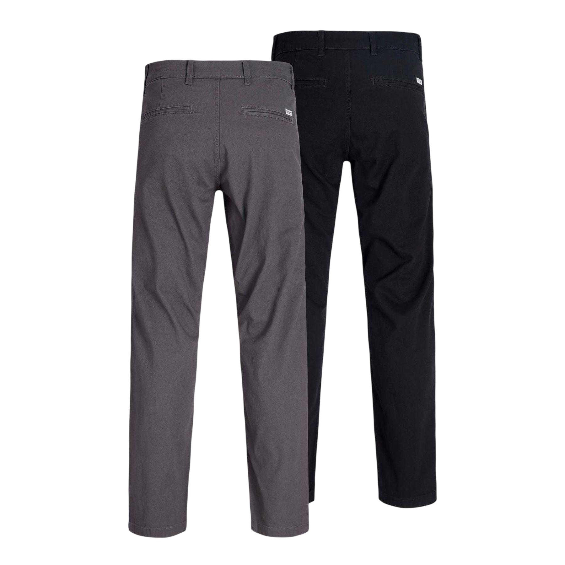 Black - Back - Jack And Jones Mens Kane Dave Chinos (Pack of 2)