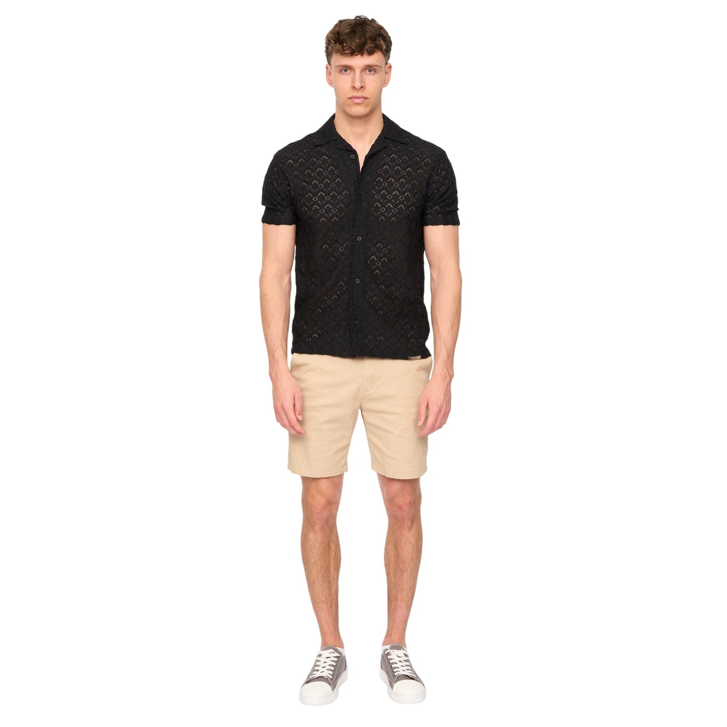 Stone - Side - Duck and Cover Mens Everett Plain Chino Shorts
