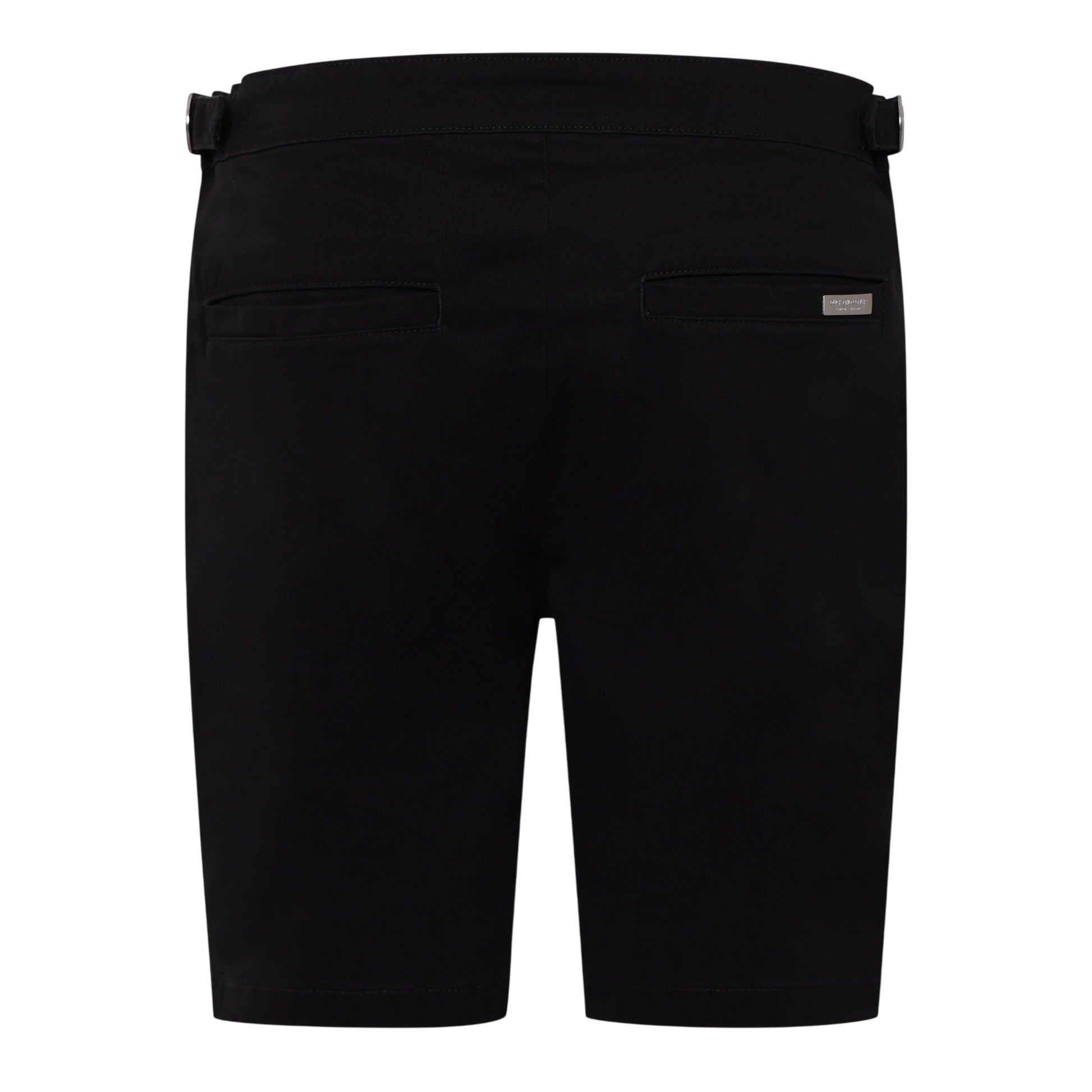 Black - Back - Duck and Cover Mens Everett Plain Chino Shorts