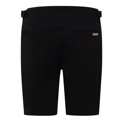 Black - Back - Duck and Cover Mens Everett Plain Chino Shorts