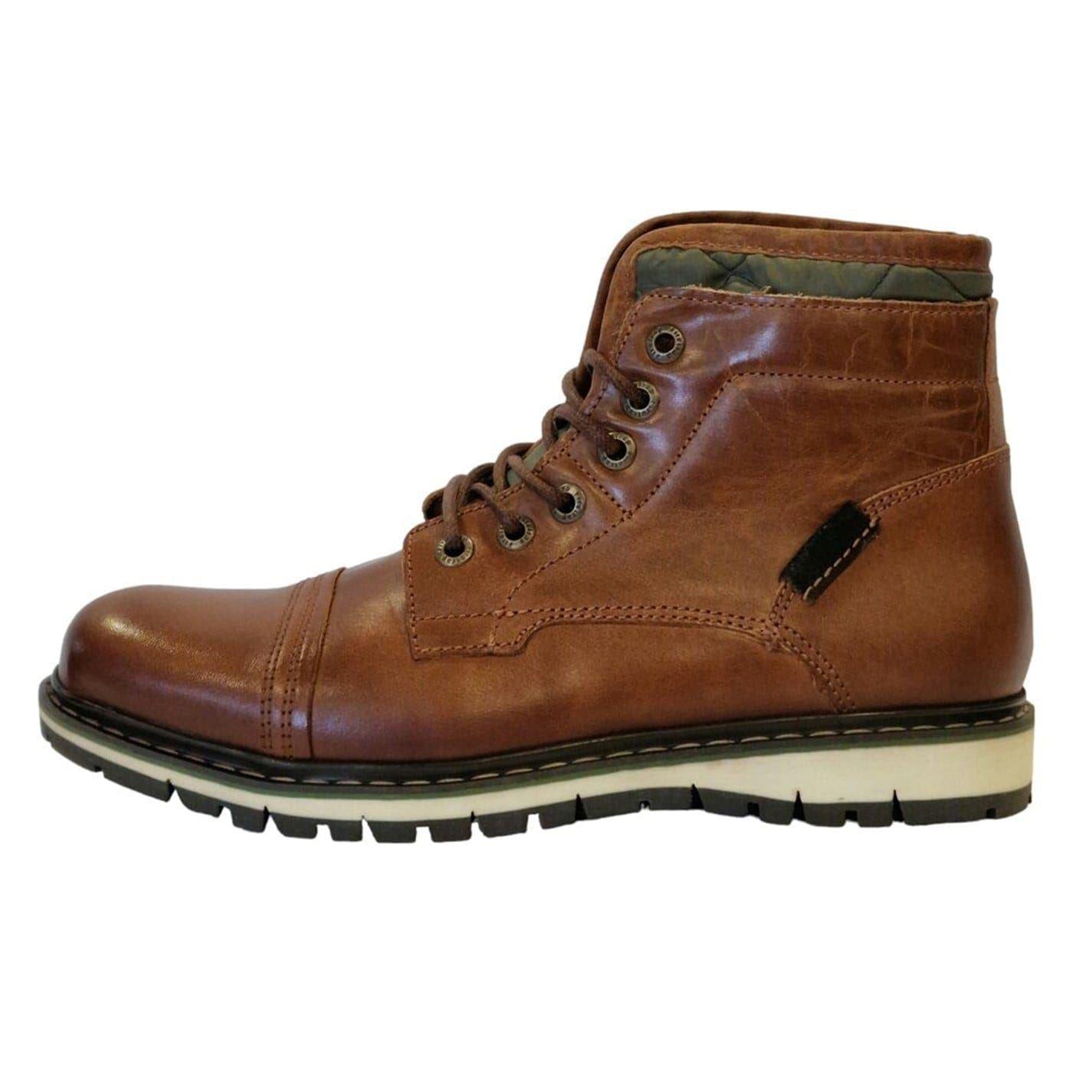 Camel - Side - Firetrap Mens Aubin Leather Ankle Boots